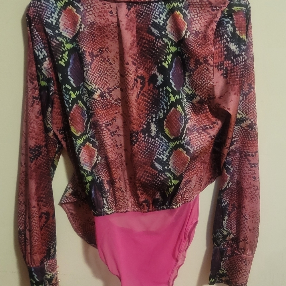 Akira Snake Print Bodysuit Medium